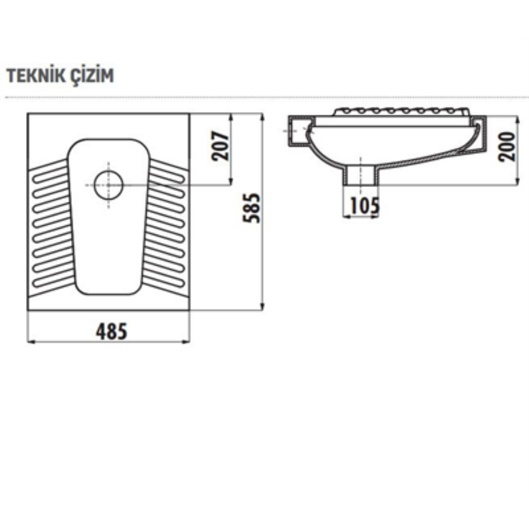 CREAVİT TP570 Çevre Yıkamalı 50x60 cm Hela Taşı