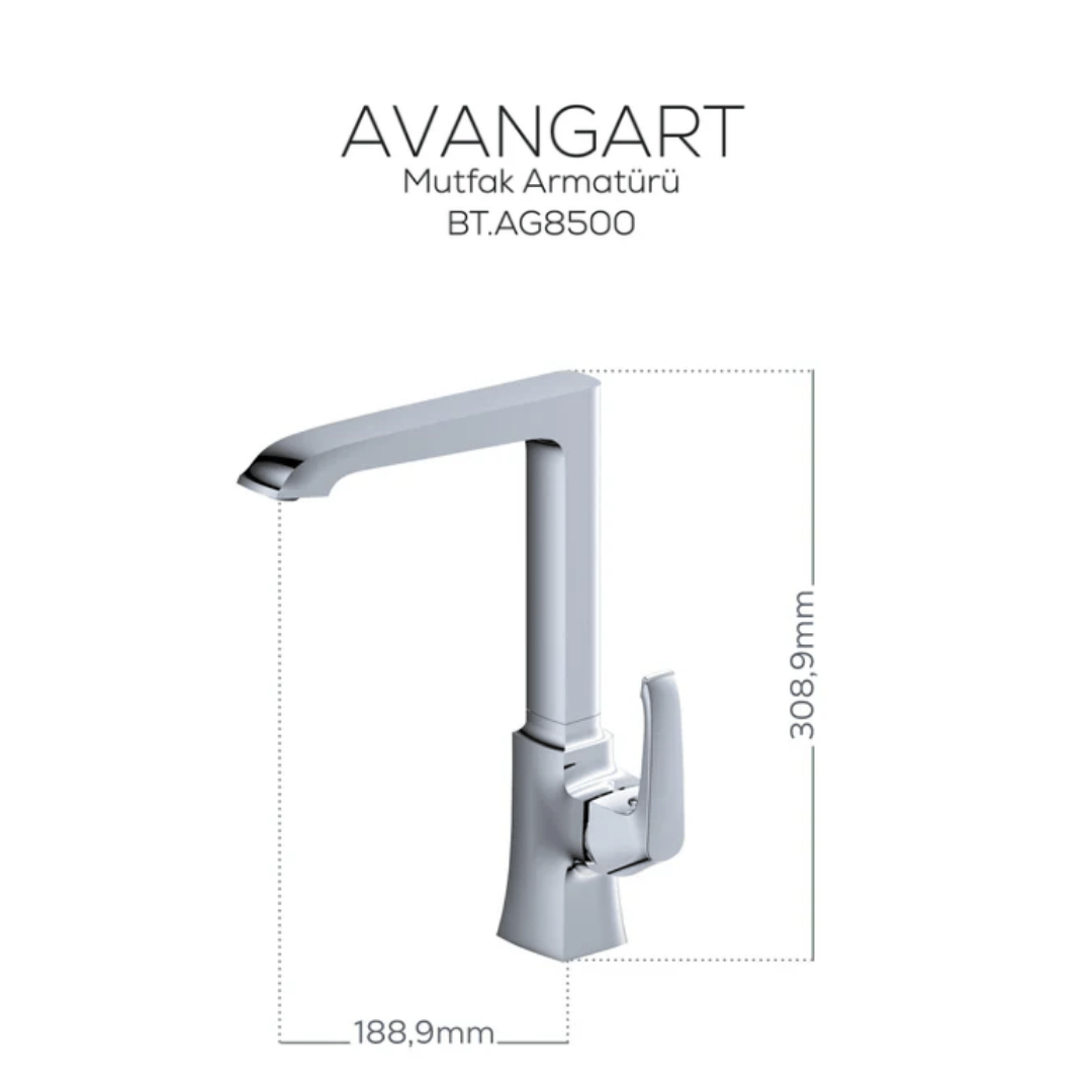 CREAVİT AG8500  Avangart Mutfak Armatürü Krom