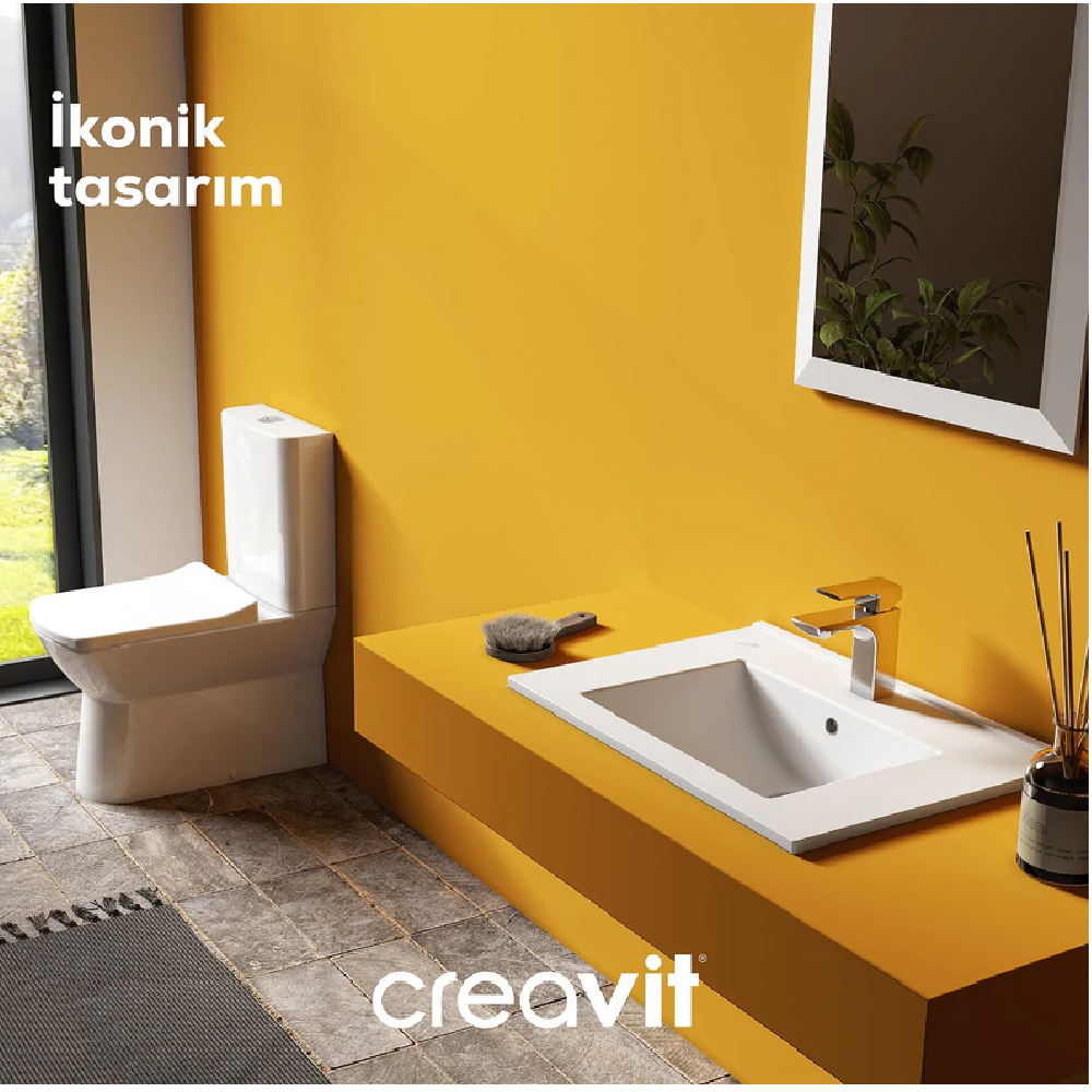 CREAVİT NV361 Nova Rim-Off Kanalsız Duvara Dayalı Klozet Seti