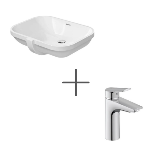Duravit D-Code 56 cm Tezgahaltı Lavabo Ve No.1 Lavabo Bataryası, Medium