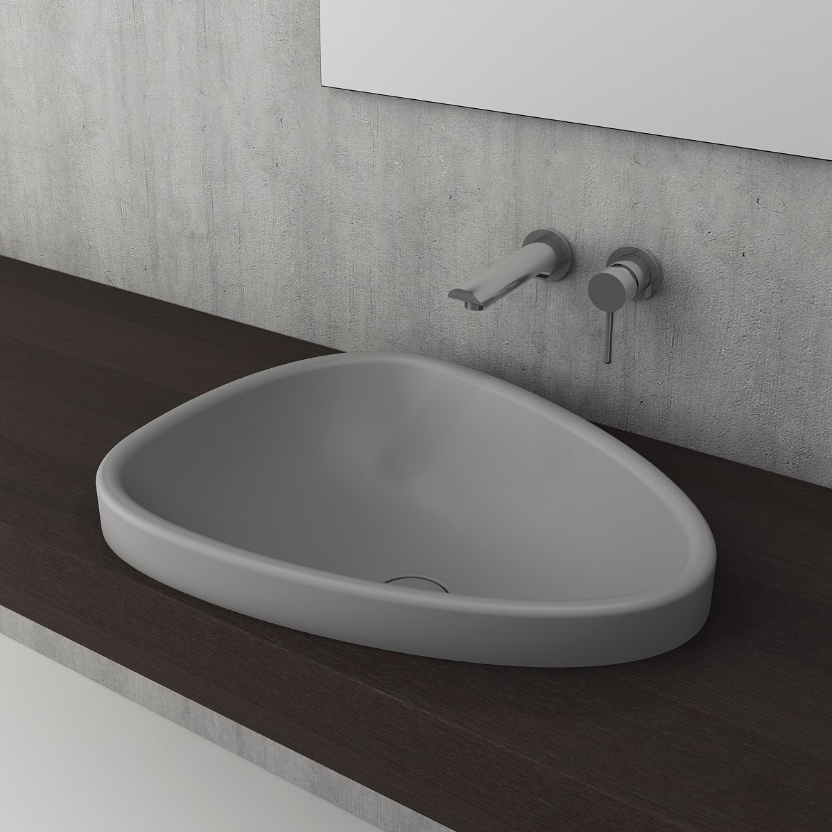 BOCCHİ Etna Tezgah Üstü Lavabo 58 cm MAT GRİ 1112-006-0125