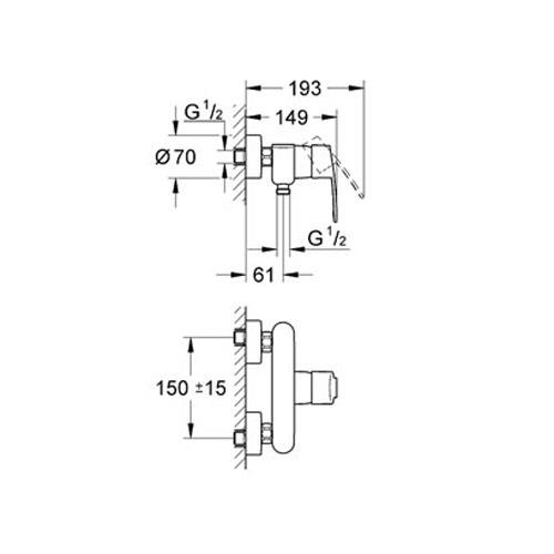 Grohe 33590002 Eurostyle Cosmopolitan Tek kumandalı duş bataryası