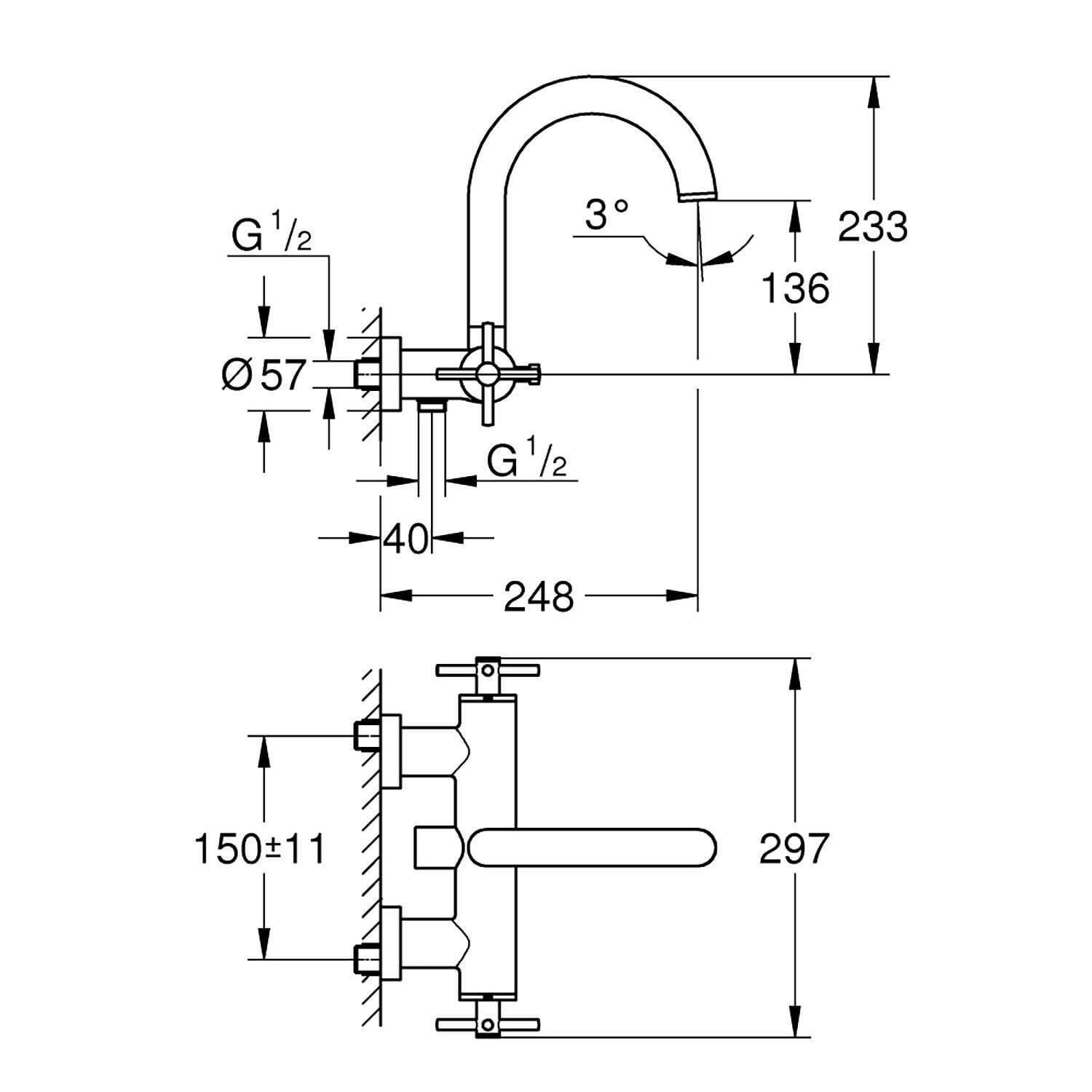 Grohe 25010003 Atrio New Classic Banyo Bataryası