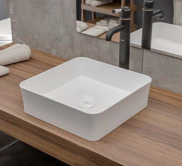 Bocchi Slim Line Kare Lavabo 38x38 cm Mat Gri 1477-006-0125