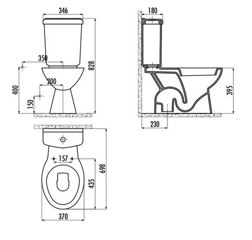 CREAVİT PA300 PİTTA  ALTTAN ÇIKIŞLI KLOZET TAKIMI