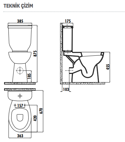 Creavit BD315 Bedensel Engelli Arkadan Çıkışlı Klozet