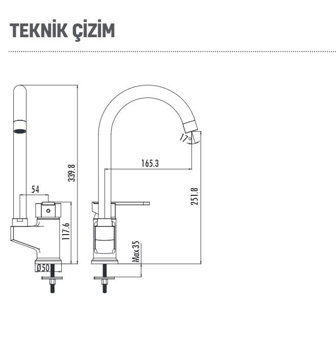 Creavit VG8640 Vega Mutfak EVİYE Bataryası Krom