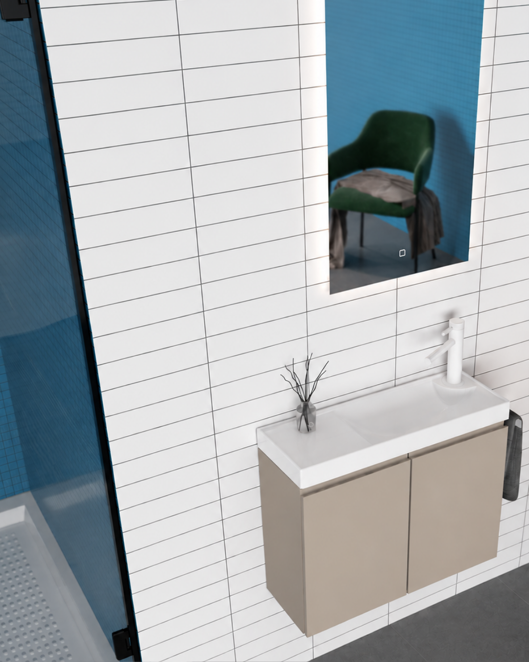 Orka Ferla 60 cm Banyo Dolabı Takımı
