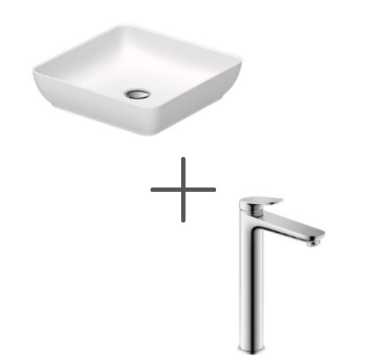 Duravit Sivida Çanak Lavabo 40 cm Mat Beyaz Ve Wave Lavabo bataryası, XL 