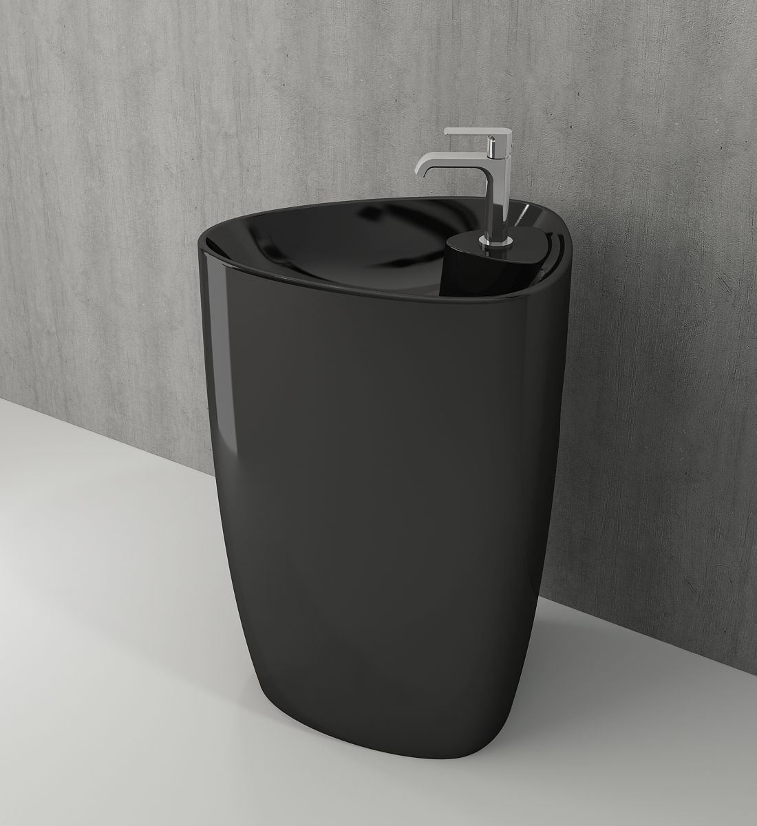 BOCCHİ 1337-005-0126 Etna Monoblok Lavabo Batarya Banklı Siyah