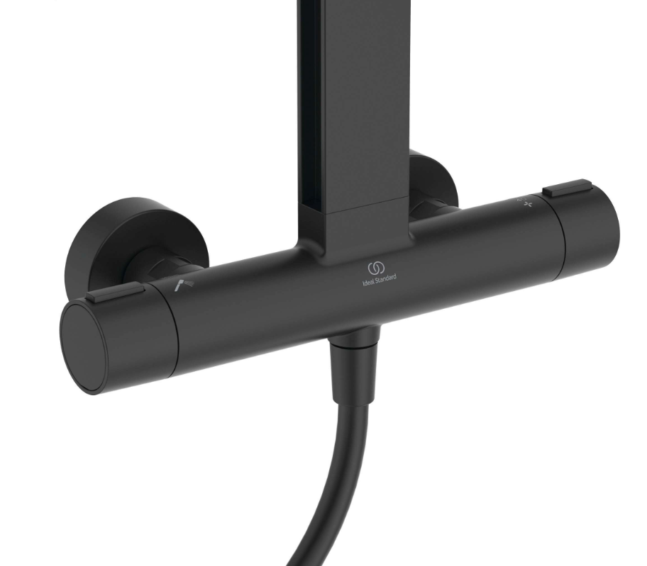 İdeal Standard BD583XG Ceratherm Alu+ Termostatik Duş Sistemi-Silk Black