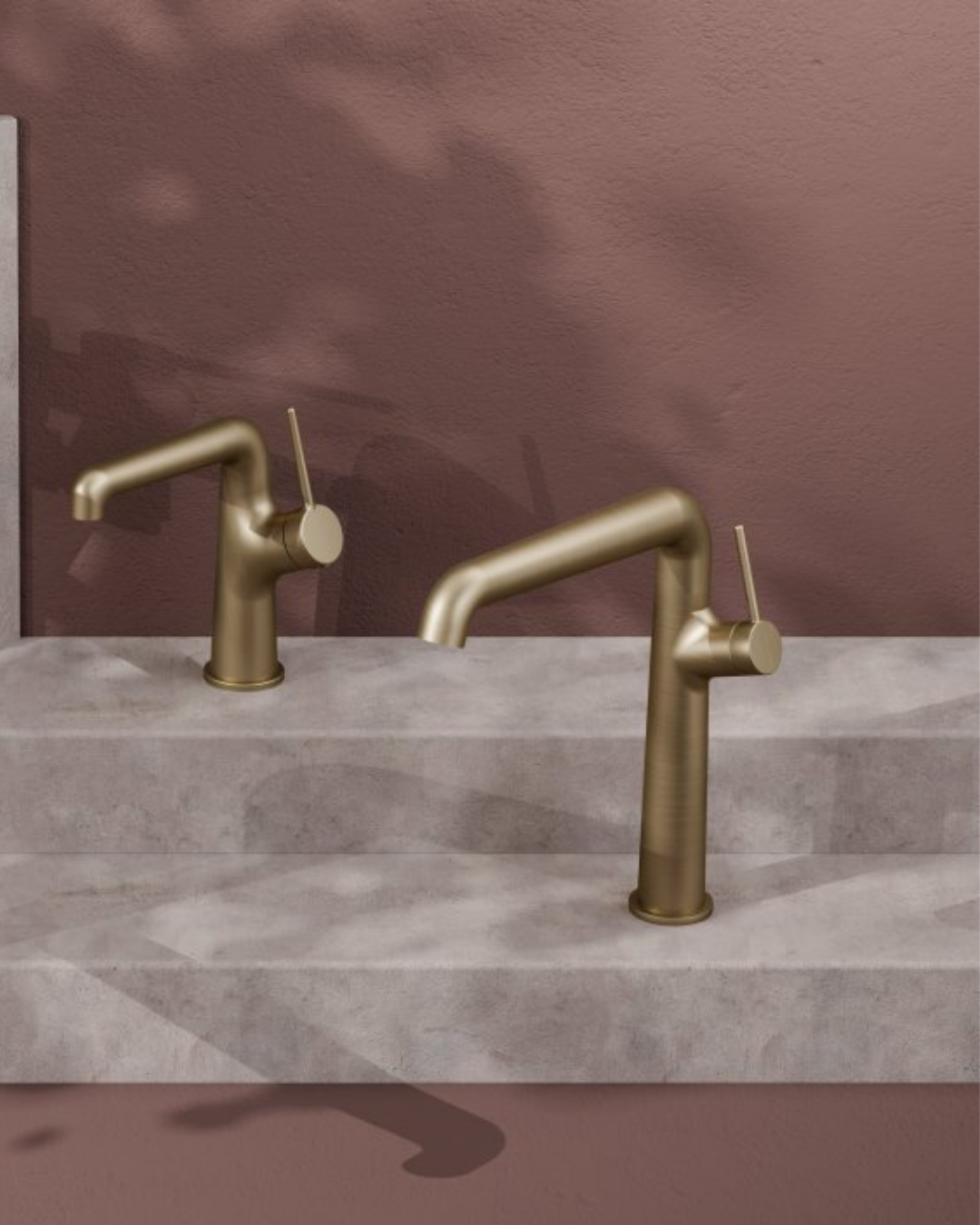 Creavit Flow Lavabo ve Banyo Armatürü Seti Brush Gold (Fırçalı Mat Altın)