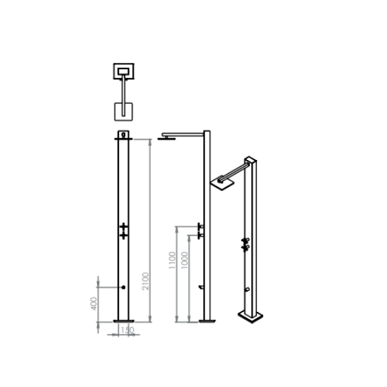 MEQ INTES OUTDOOR INDOOR SHOWER SET