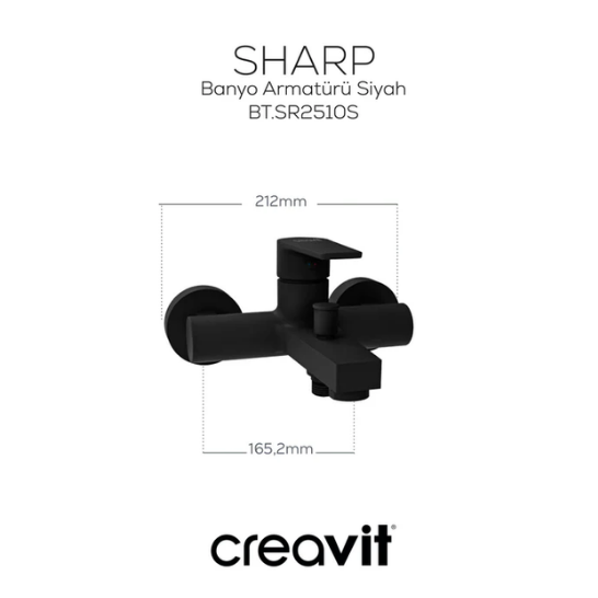 Creavit Sh630sm Sharp 2li Duş Seti Takımı Mat Siyah