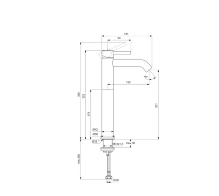 İdeal Standard BC269AA Ceraline Yüksek Lavabo Bataryası-Chrome-Sifon Kumandasız