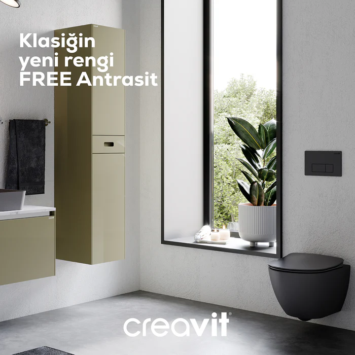 Creavit FE322-00AM00E-0000 Free Rim-Off Asma Klozet Mat Antrasit