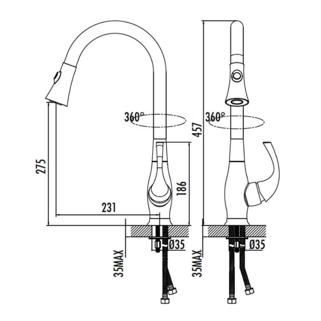 Creavit MF8890D Spiralli Mutfak Armatürü