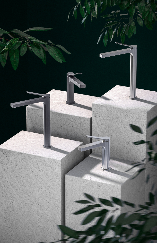 CREAVİT Ritmo Uzun Lavabo Armatürü Metalik Gri  RT6500GR
