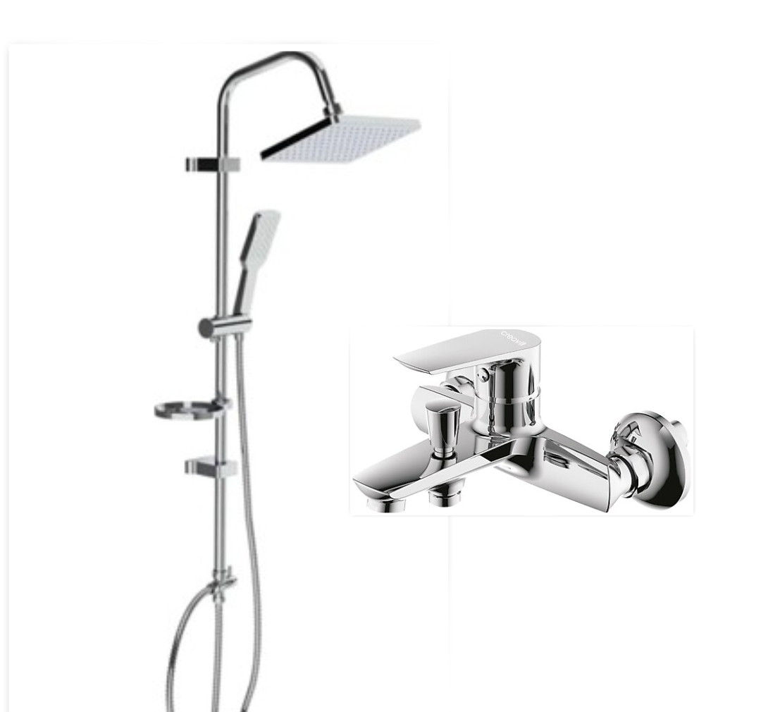 Creavit SH630 Solo İkili Duş Seti Takımı (Duş Sistemi+Banyo Bataryası)
