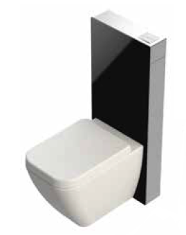 BOCCHİ 8100-1000 GLASSBOX ASMA REZERVUAR SETİ 3/6 LT 12CM SİYAH