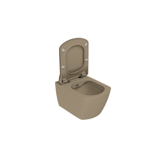Creavit Eg321 Elegant Rim-off Kanalsız Duroplast Yavaş Kapanan Klozet Kapaklı Mat Cappucino Set Mat Cappucino