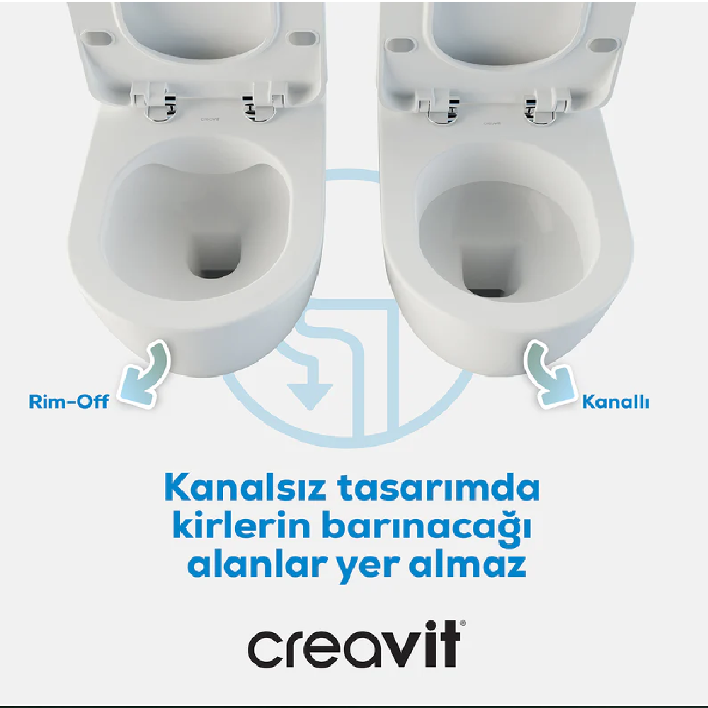 Creavit FE322 Free Rim-Off Kanalsız Asma Klozet Entegre Taharet Musluklu (Sıcak + Soğuk)