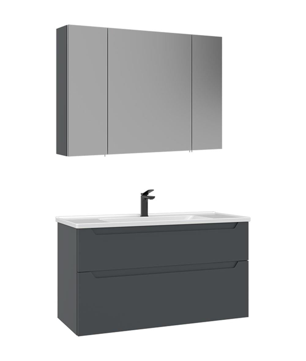 ORKA Messina 100 cm Banyo Dolap Takımı Mat Antrasit