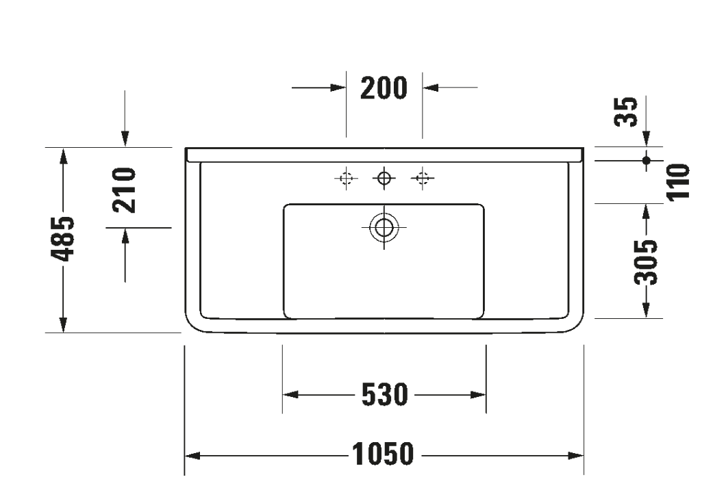 Duravit Etajerli Lavabo 1050x485 mm	0304100000