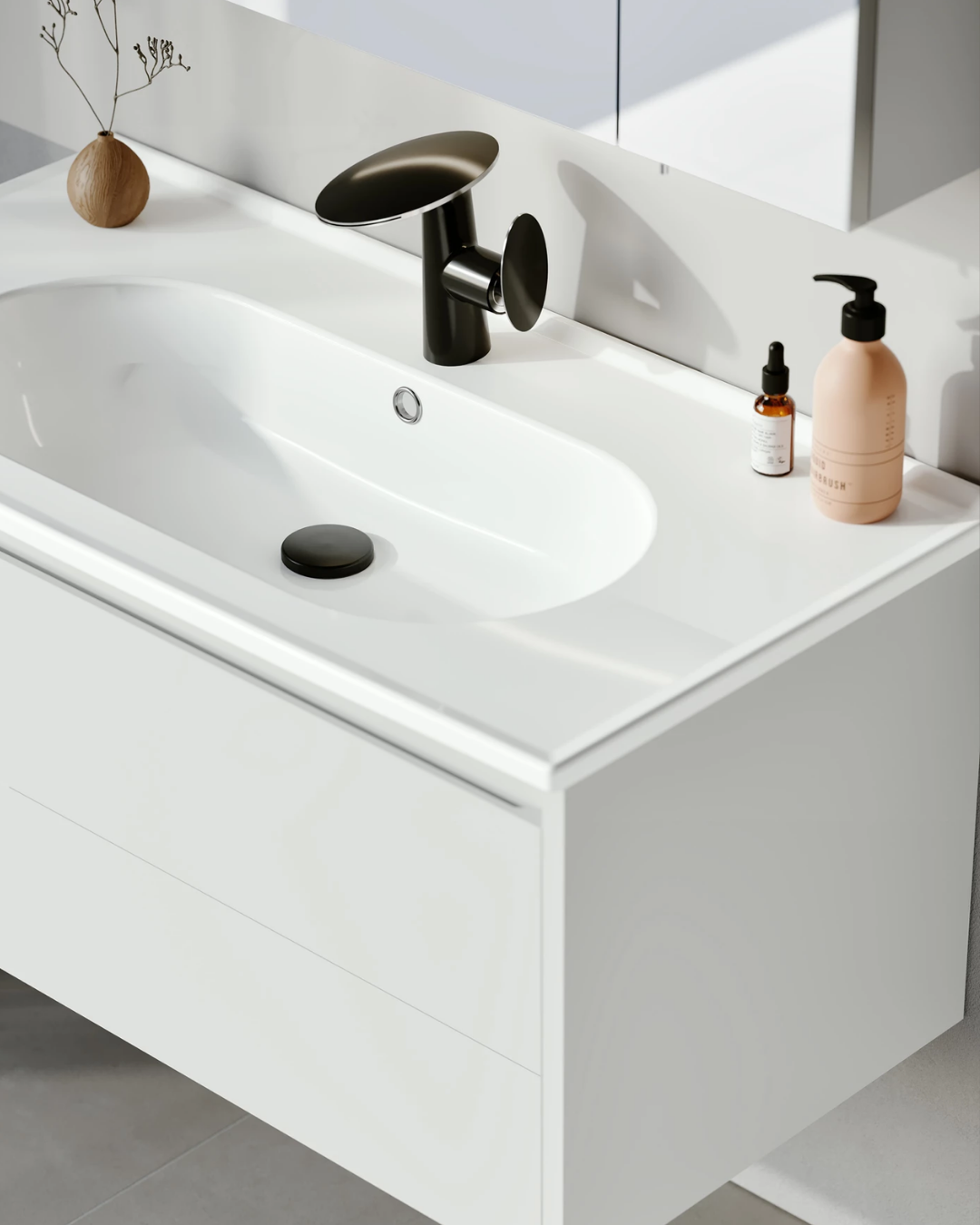 Orka Likya 65 CM Banyo Dolabı Takımı Mat Beyaz