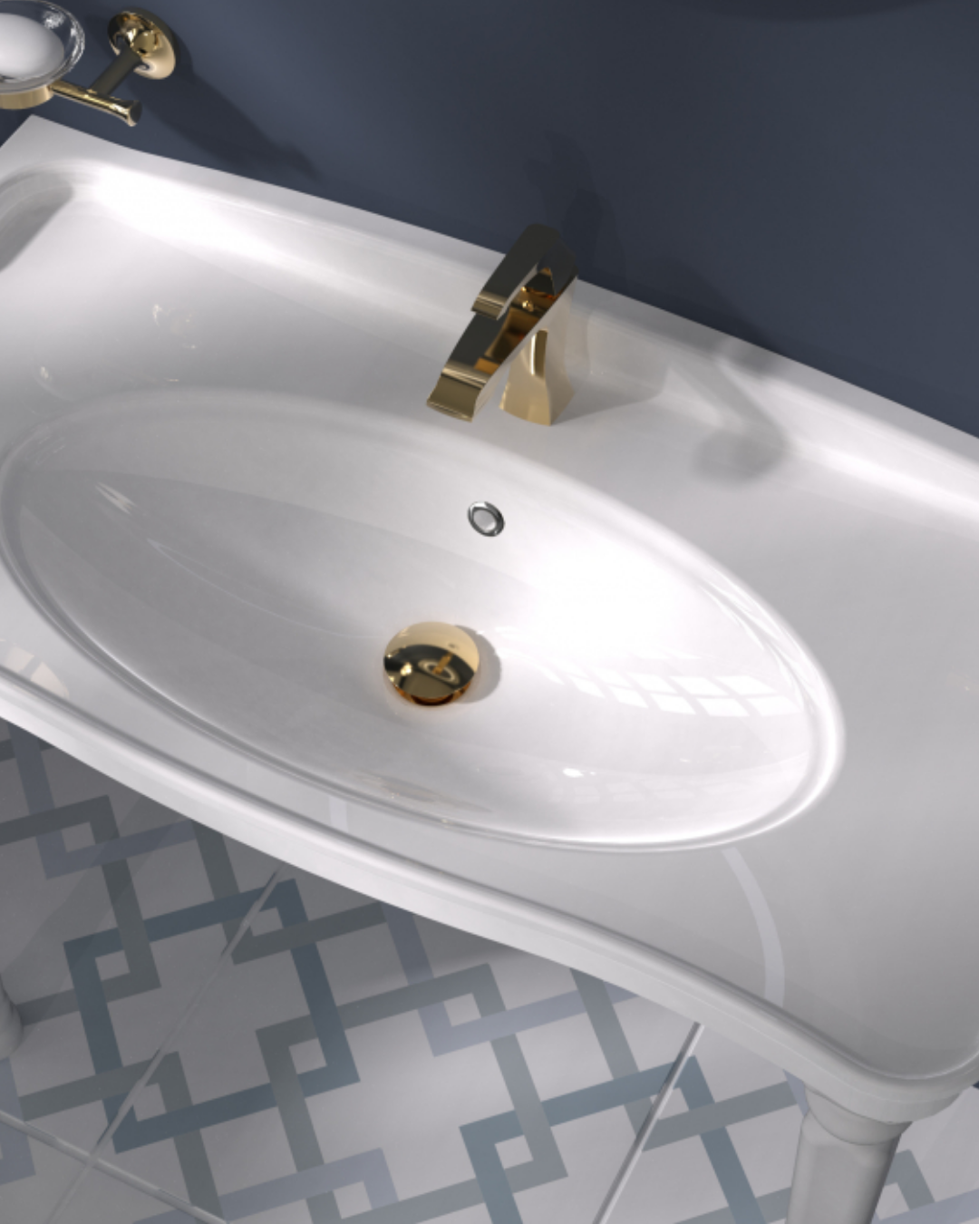 Creavit Antik 100 cm Lavabo 2 adet antik ayak AN100
