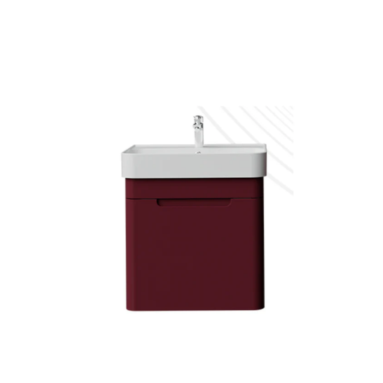 Creavit CO0060.42 Colorit Çekmeceli Lavabo Dolabı 60 cm Ve Oval Ayna Berry