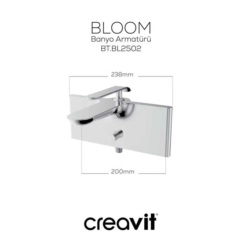 Creavit BL2511-B  BLOOM BEYAZ BANYO BATARYASI