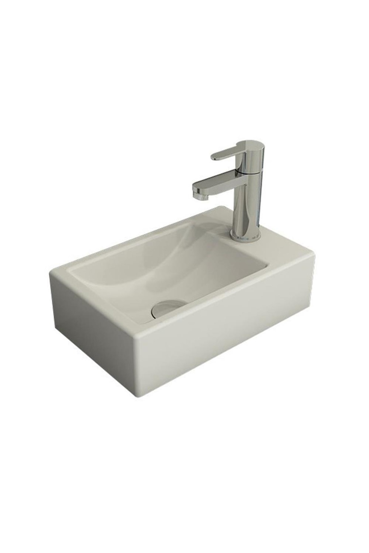 Bocchi 1419-002-0126 Milano Dar Sağ Lavabo 37 Cm Mat Beyaz