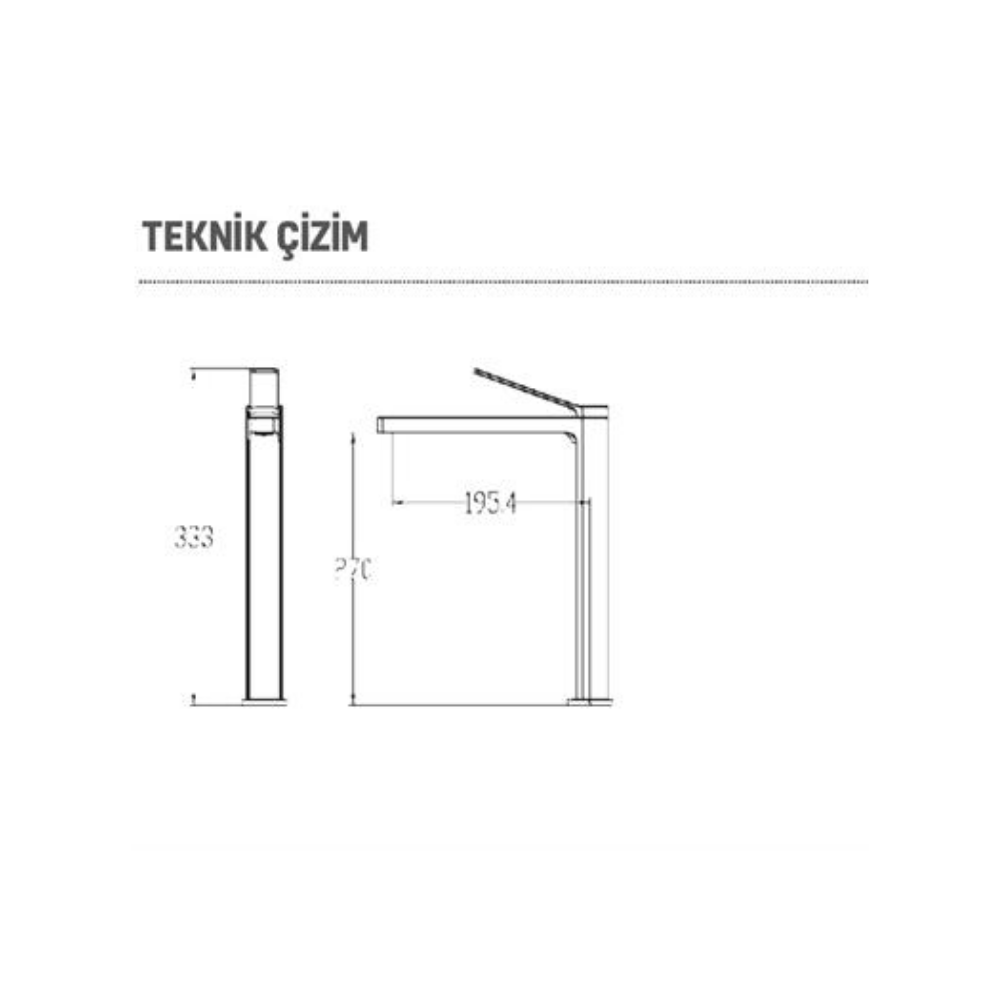 CREAVİT Ritmo Uzun Lavabo Armatürü Metalik Gri  RT6500GR