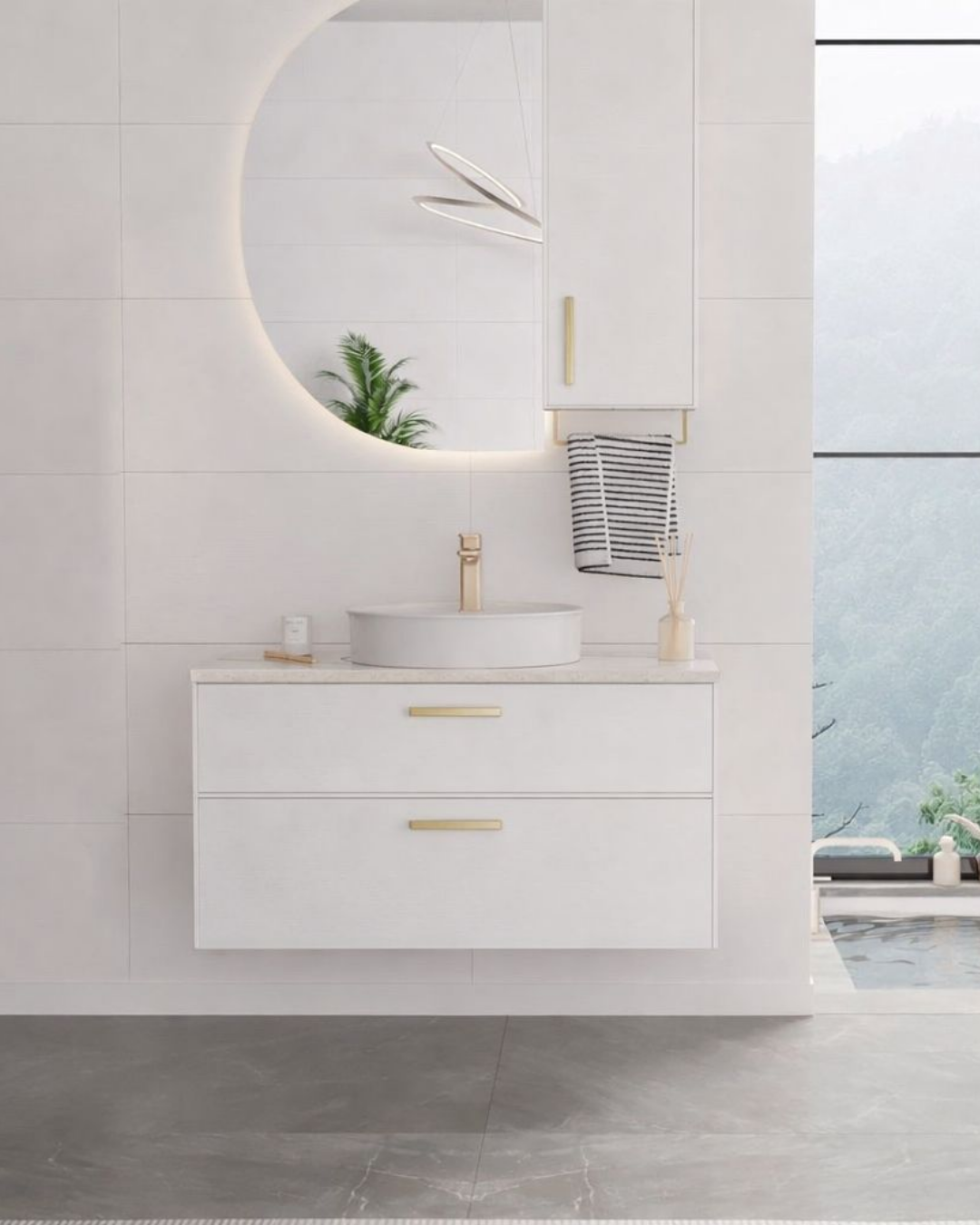 Orka Salerno 95 cm Banyo Dolabı Mat Beyaz