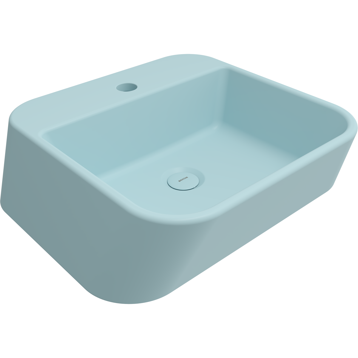 Bocchi 1074-029-0126 Firenze Batarya Banklı Lavabo Mat Buz Mavisi