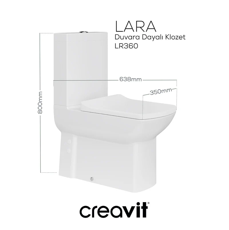 Creavit LR360 Lara Duvara Dayalı Klozet Seti