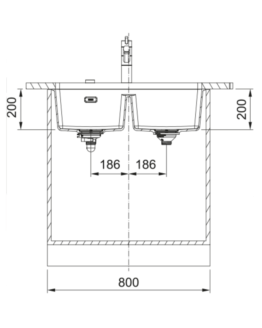 Franke Maris MRG 120-35-35 Tezgah altı Bianco Granit Evye