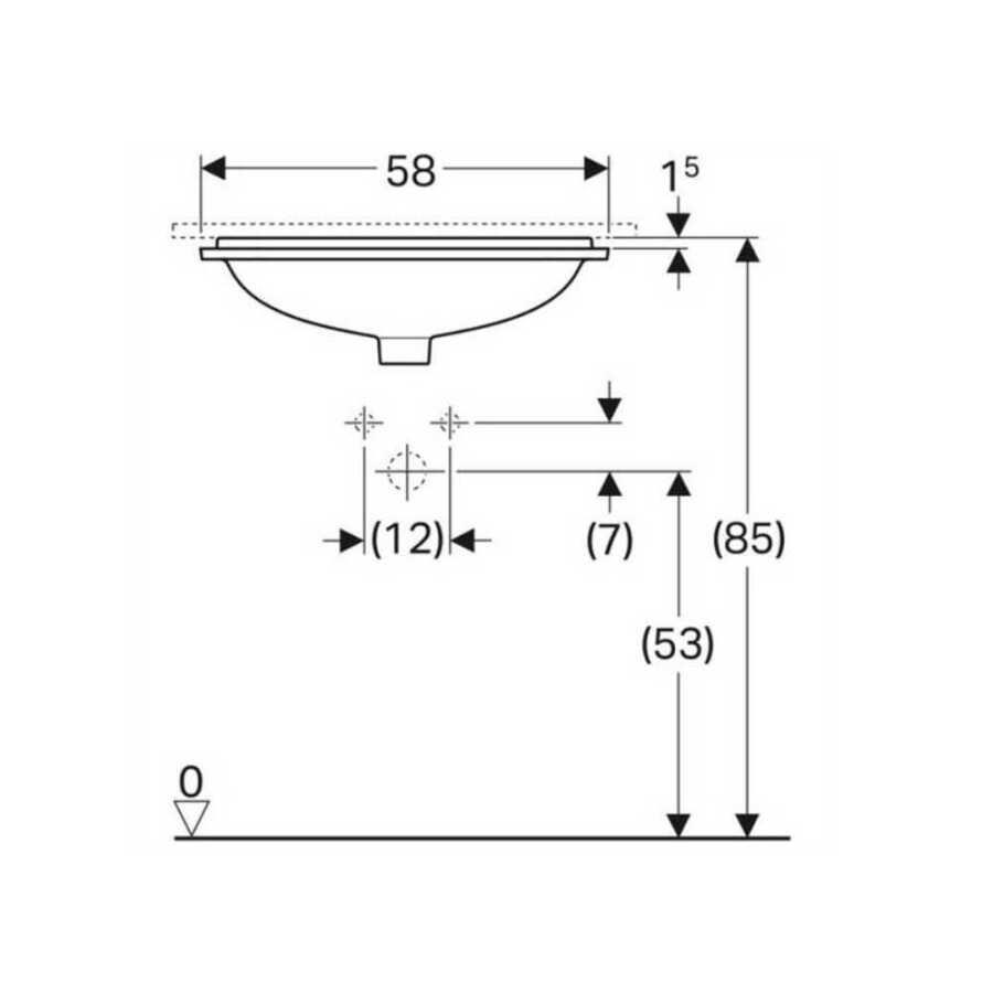 Geberit Variform Dikdörtgen Tezgah Altı Lavabo