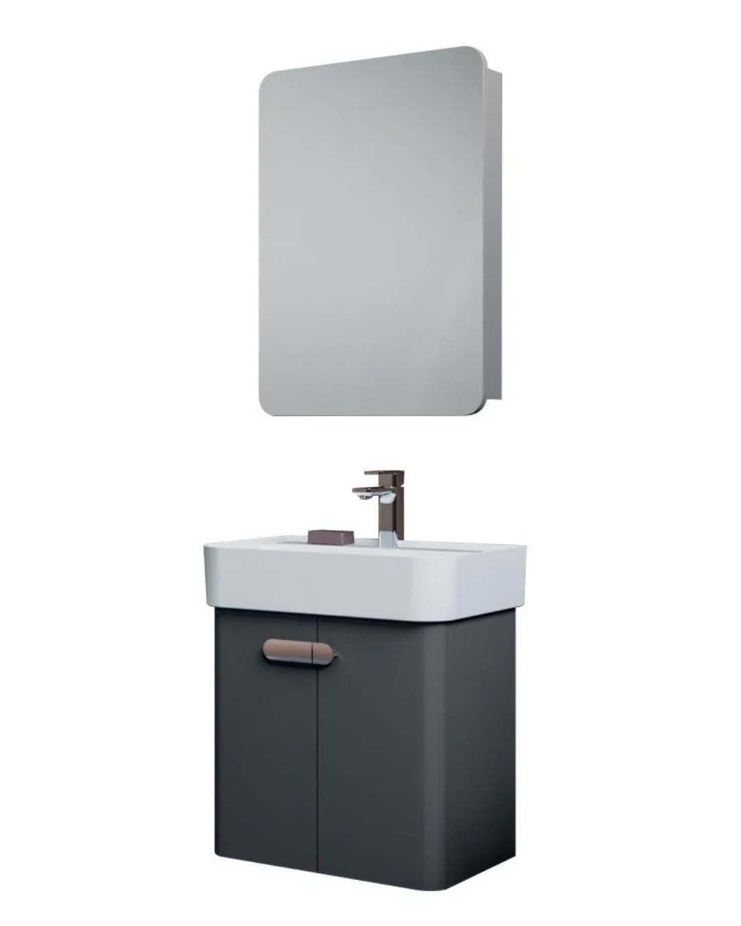 Orka Orbit 55 CM Banyo Dolabı Takımı Parlak Antrasit