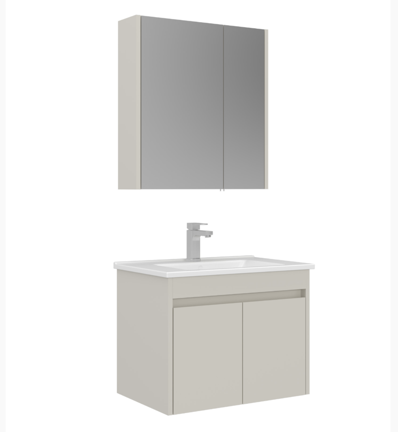 Orka Arno Kapaklı 65 cm Banyo Dolabı Takımı Parlak Kaşmir Armatür Hediyeli