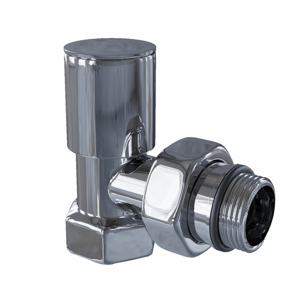 Radyatör Vanası 1/2 Krom Köşe (Metal Volanlı)