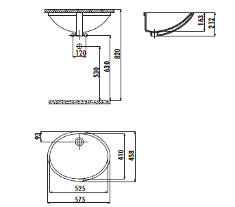 Creavit TP205 Tezgah Altı Oval Lavabo 40X52 cm Beyaz