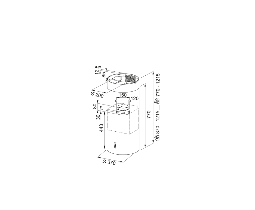FRANKE Ada Tube Plus FTU PLUS 3707 I XS Inox Davlumbaz 335.0588.221