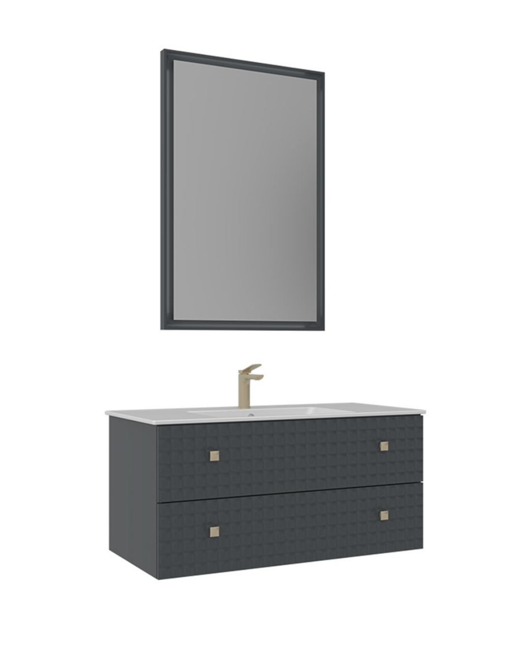 Orka Lipari 100 cm Banyo Dolabı Takımı Mat Antrasit