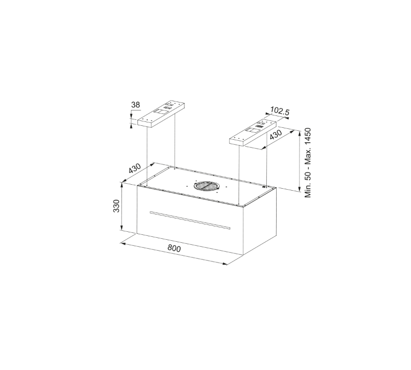 FRANKE Ada Maris FMAS BK EXTRA MATT F 80 KL Matt Black Davlumbaz 345.0698.564