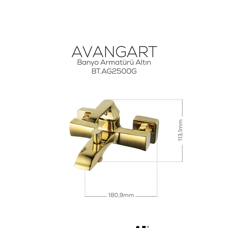 Creavit AG2500G Avangart Banyo Bataryası-Altın