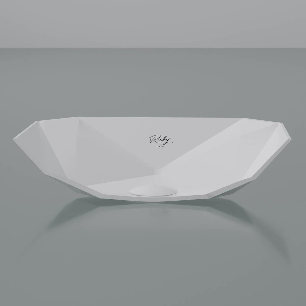 Creavit RB040  Ruby Tezgah Üzeri Lavabo 40x40 cm Parlak Beyaz