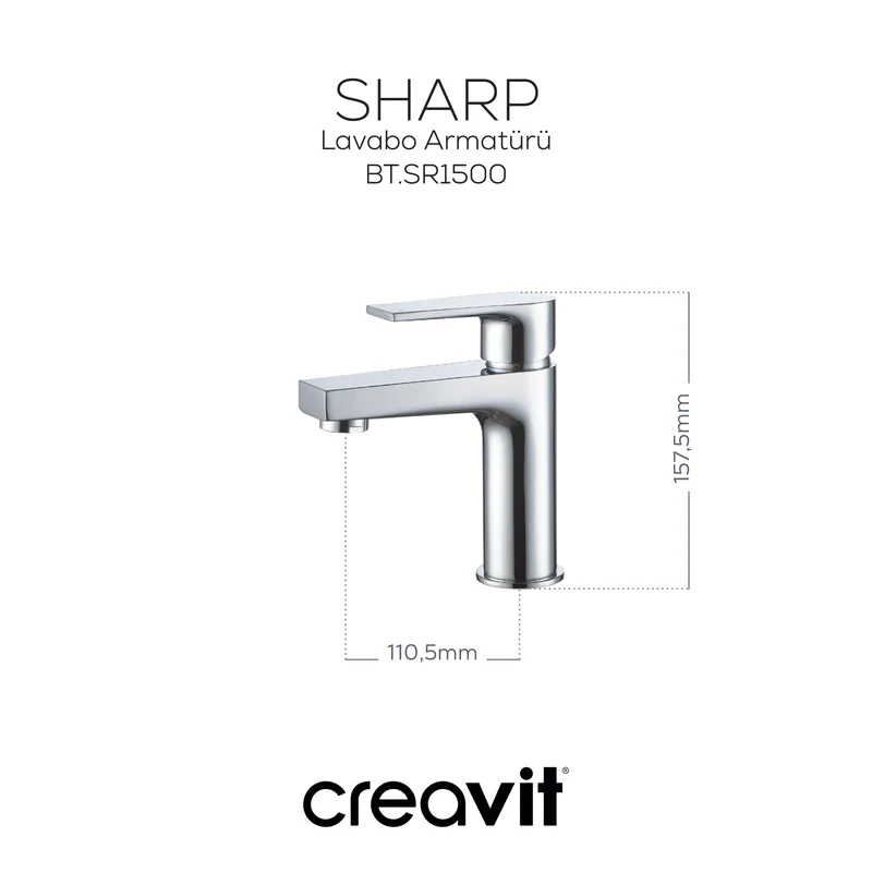CREAVİT SR1500 Sharp Lavabo Armatürü