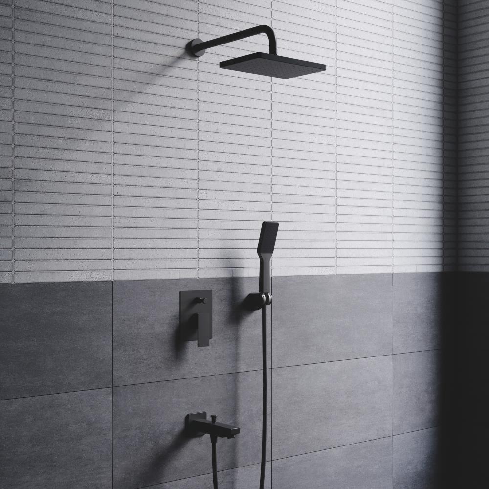 Creavit SH120S Kireç Kırıcılı El Duş Seti Mat Siyah (Kare)
